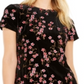 Calvin Klein Women's Embroidered Floral Short Sleeve Jewel Neck Short Sheath Party Dress Black Size 8