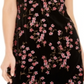 Calvin Klein Women's Embroidered Floral Short Sleeve Jewel Neck Short Sheath Party Dress Black Size 8