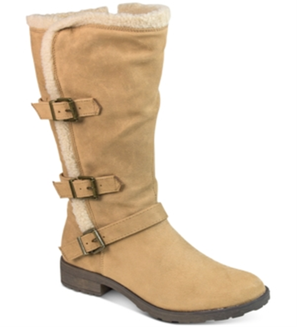 White Mountain Women's Santell Faux Fur Tall Knee High Boots Brown Size 5M