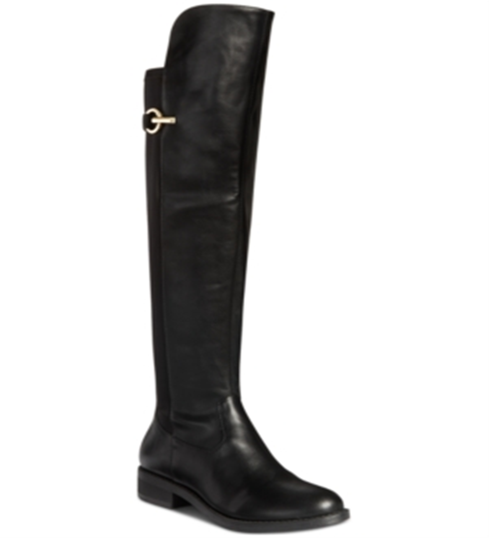 Rebel By Zigi Women's Onley Leather Round Toe Knee High Fashion Boots Black Size 7 M