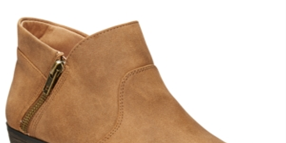 American Rag Womens Brown Cushioned Abby Round Toe Block Heel Booties Brown 9.5 M