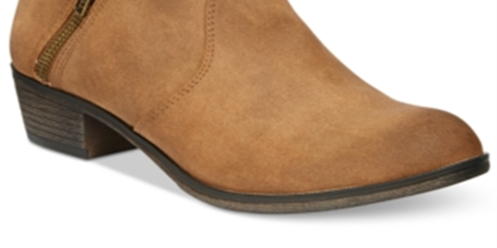 American Rag Womens Brown Cushioned Abby Round Toe Block Heel Booties Brown 9.5 M