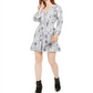 19 Cooper Women's Snake Print Fit Flare Dress Gray Size Medium
