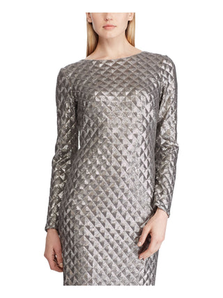 Ralph Lauren Women's Quilted Sequined Cocktail Dress Brown Size 12
