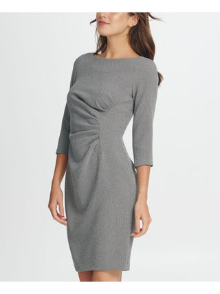 DKNY Women's  3/4 Sleeve Above the Knee Sheath Formal Dress  Black Size 8