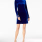 Calvin Klein Women's Long Sleeve Short Shift Cocktail Dress Blue Size 8