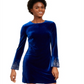 Calvin Klein Women's Long Sleeve Short Shift Cocktail Dress Blue Size 8