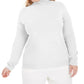 Karen Scott Women's Plus Turtleneck Luxsoft Sweater White Size  0X
