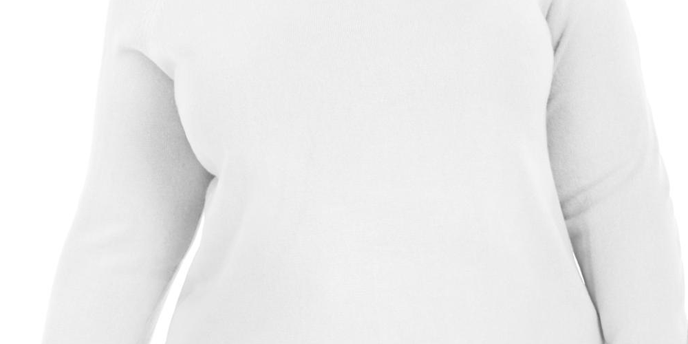 Karen Scott Women's Plus Turtleneck Luxsoft Sweater White Size  0X