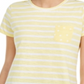 Maison Jules Women's Striped T-Shirt  Yellow Size Medium
