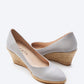 Roses Canvas V Cut Espadrille Wedges