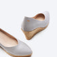 Roses Canvas V Cut Espadrille Wedges