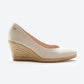 Roses Canvas V Cut Espadrille Wedges