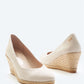 Roses Canvas V Cut Espadrille Wedges