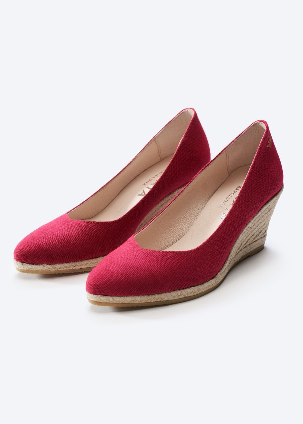 Roses Canvas V Cut Espadrille Wedges