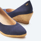 Roses Canvas V Cut Espadrille Wedges