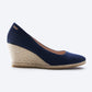 Roses Canvas U Cut Espadrille Wedges