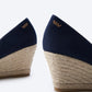 Roses Canvas U Cut Espadrille Wedges