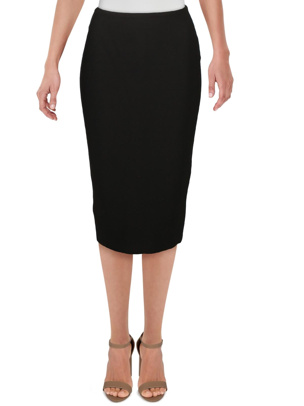 Gracia Womens Stretch Professional Pencil Skirt Black Size S