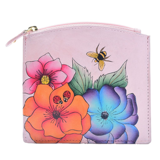 Anuschka Hand-Painted Leather Mini Two-Fold RFID Wallet