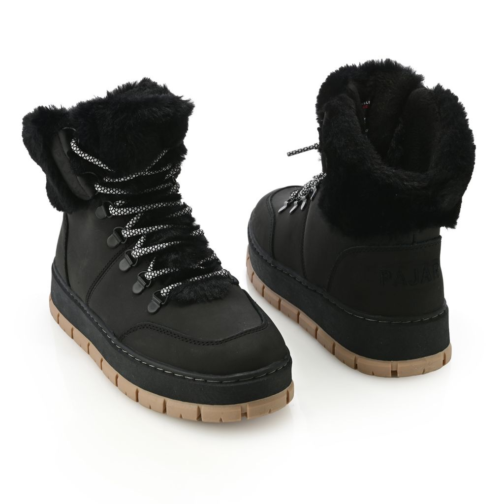 Pajar Canada "Chalet" Faux Fur Trimmed Leather Boots