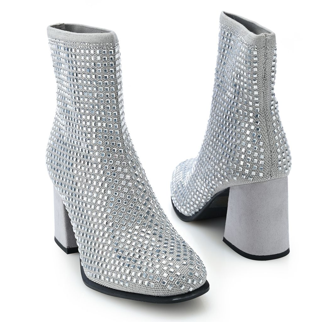 MIA "Piana" Rhinestone Knit Ankle Boots
