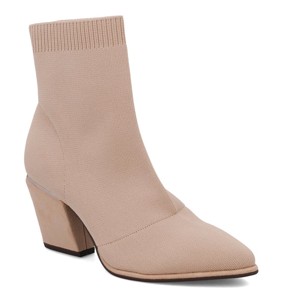 MIA "Draxton" Knit Block Heel Ankle Boots
