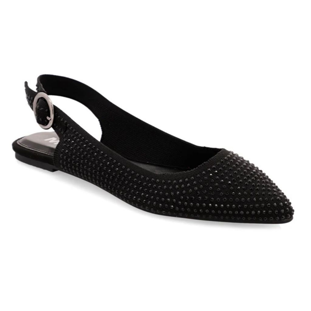 MIA "Kathrina" Rhinestone Knit Slingback Flats