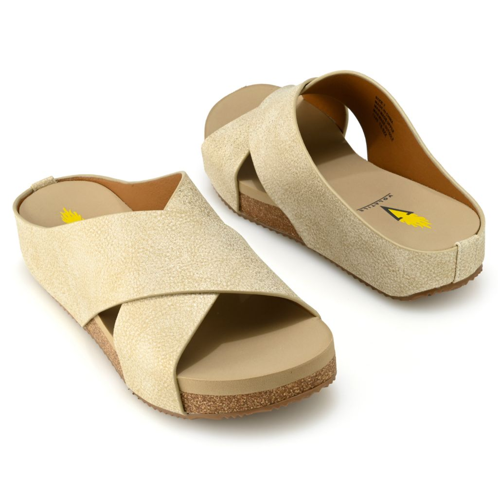 Volatile Ablette Ultra Comfort Slip-on Crisscross Slides
