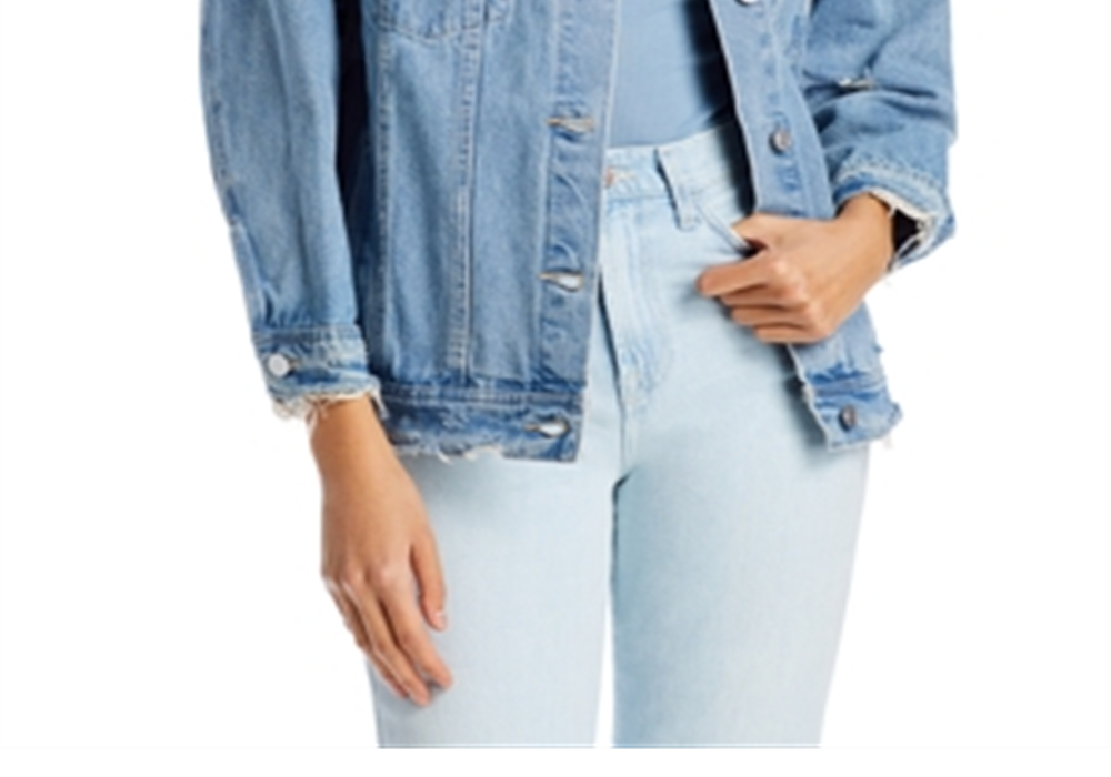 Sunset & Spring Cotton Embellished Denim Jacket Blue Size S