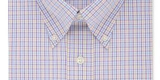 Eagle Men's Plaid Collared Slim Fit Non Iron Dress Shirt Purple Size 17.5X34X35