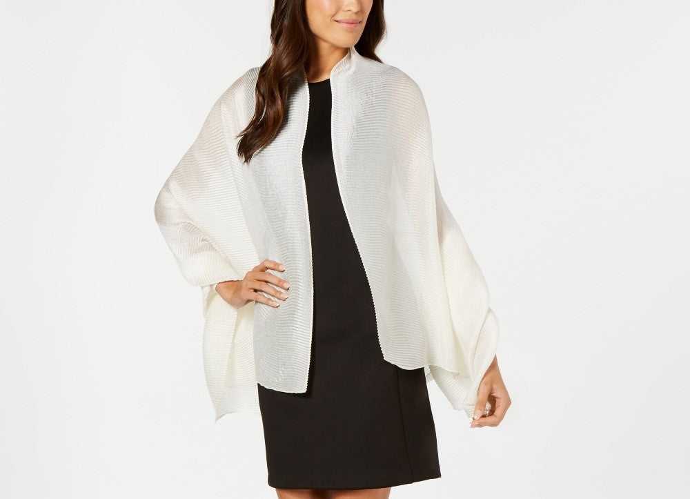 INC International Concepts Women's Pleated Lightweight Evening Wrap Beige Size Regular