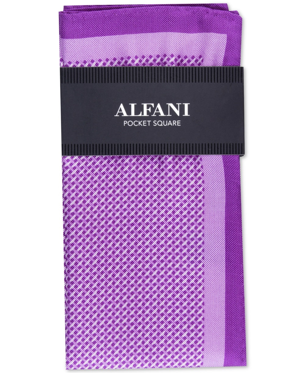 Alfani Men's Mini Dot Silk Pocket Square Purple Size Regular