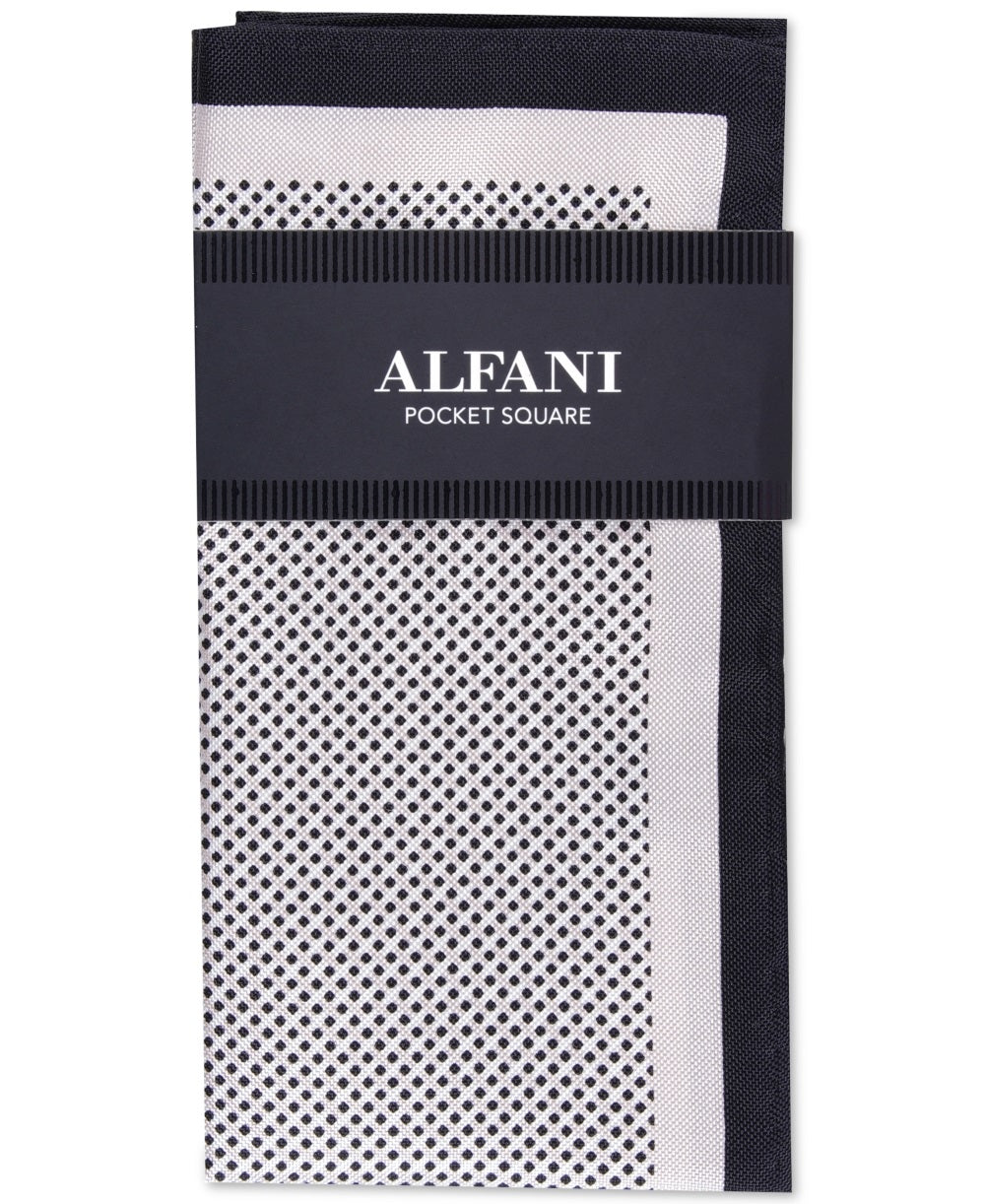 Alfani Men's Owen Silk Formal Pocket Square Grey Size Regular