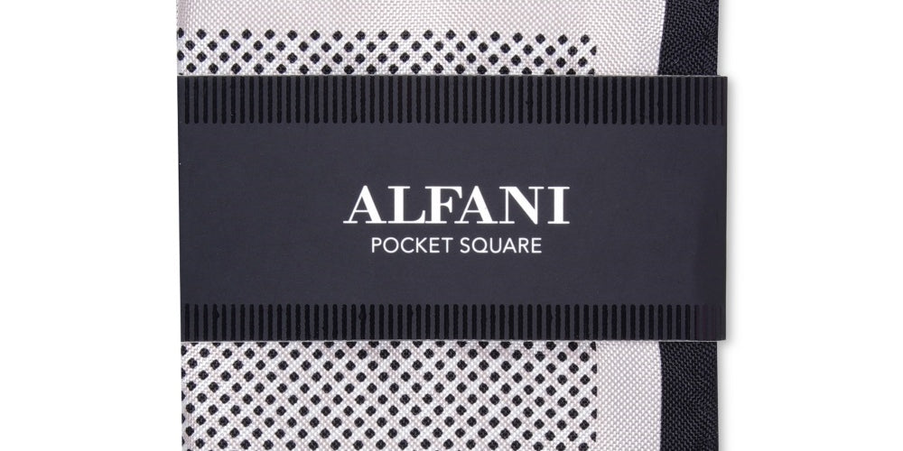 Alfani Men's Owen Silk Formal Pocket Square Grey Size Regular