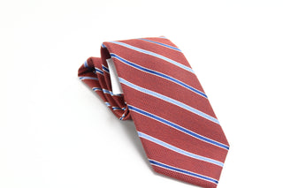 Nautica Men's Rust Striped Skinny Slim Silk Neck Tie Blue Size Regular