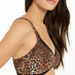 INC International Concepts Women's Leopard Print Triangle Bralette Brown Size M
