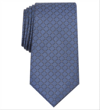Alfani Men's Slim Grid Tie Blue Size M
