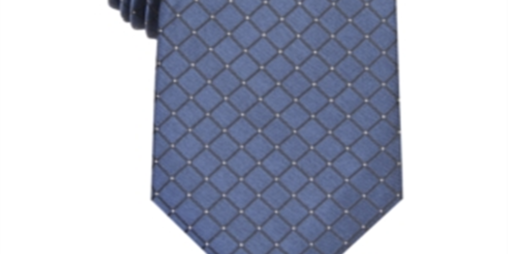 Alfani Men's Slim Grid Tie Blue Size M