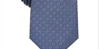 Alfani Men's Slim Grid Tie Blue Size M