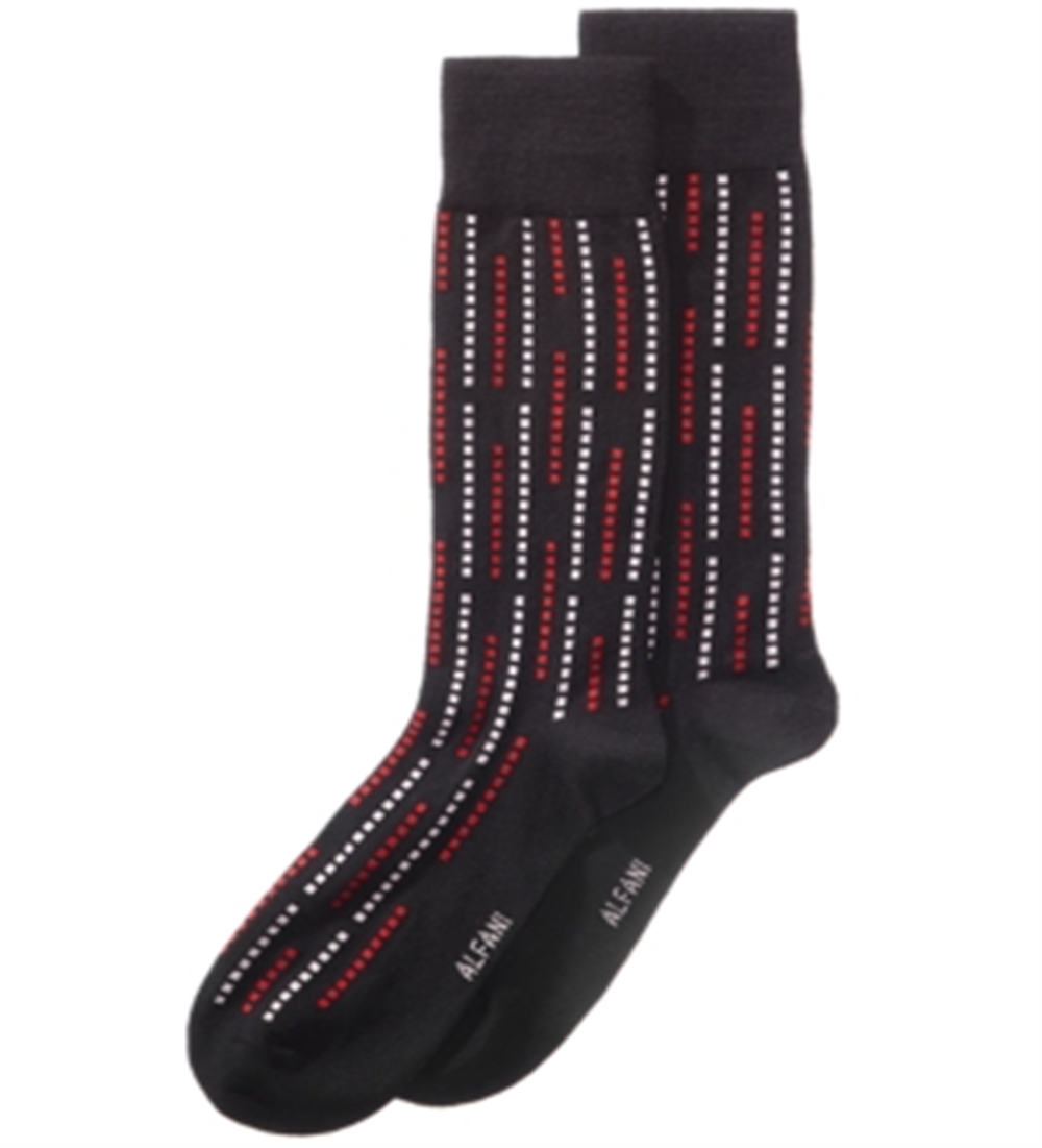 Alfani Men's Knit Pattern Dress Socks Black Size Regular