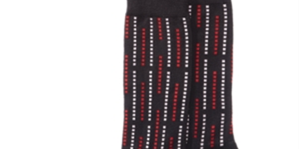 Alfani Men's Knit Pattern Dress Socks Black Size Regular