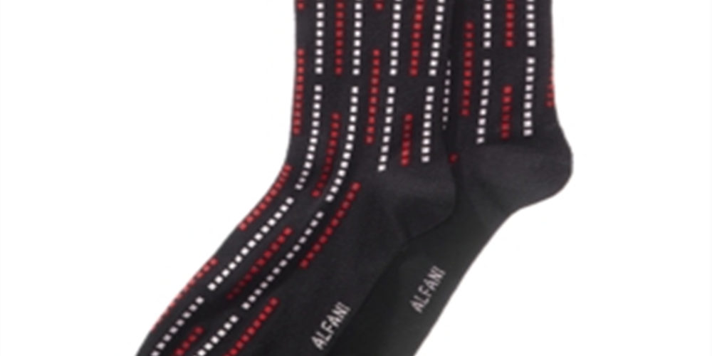 Alfani Men's Knit Pattern Dress Socks Black Size Regular