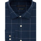 Tommy Hilfiger Men's Slim-Fit Non-Iron Thflex Stretch Windowpane Check Dress Shirt Bright Blue Size 34-35