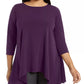 Alfani Women's Solid Swing Top Purple Size Petite Small