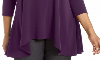 Alfani Women's Solid Swing Top Purple Size Petite Small