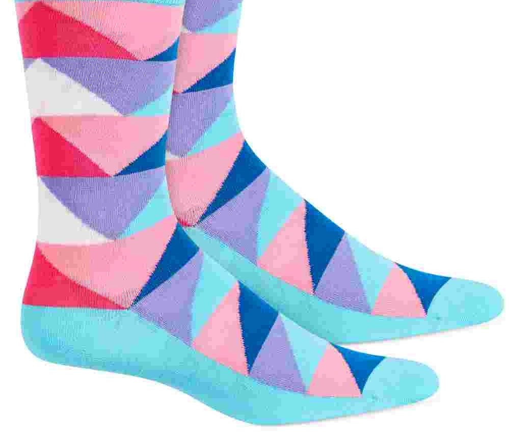 Alfani Men's Triangle Socks Blue Size Regular