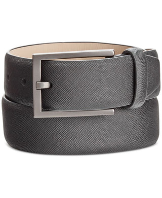 Alfani Men's Saffiano Faux Leather Textured Casual Belt Black Size 36