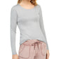 32 Degrees Women's Cozy Heat Underwear Top Gray Size Small