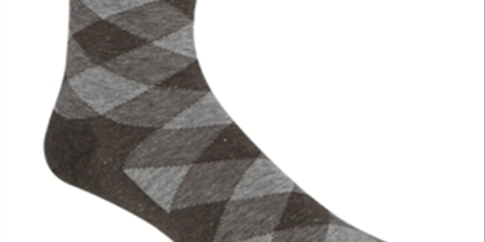 Cole Haan Men's Diamond Dress Crew Socks Gray Size 7-12